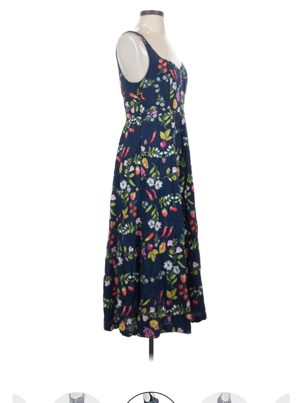 Fit & Flare Sleeveless Linen-Blend Midi Dress